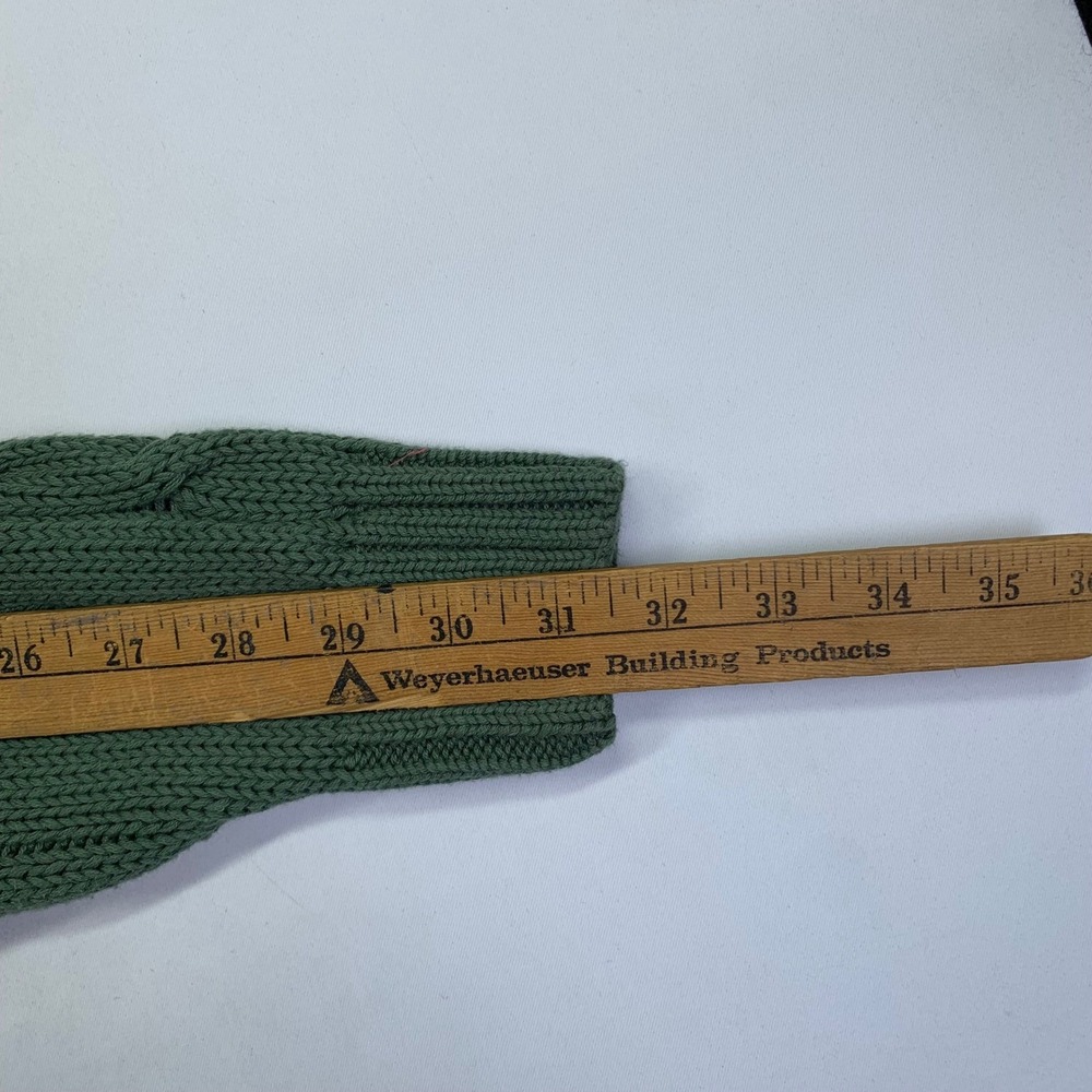 Vintage B.D. Baggies Cable Knit Sweater L/XL? V Neck Green Pullover Striped - Picture 8 of 9